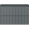 Mexen Rivel Badezimmerschrank unter Waschbecken 70 cm mit Arbeitsplatte, 2 Schubladen, gerillt, Graphit matt