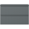 Mexen Rivel Badschrank unter dem Waschbecken 70 cm mit Platte, 2 Schubladen, geriffelt, Graphit matt - 91A20-07047-2-BFFC66