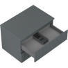 Mexen Rivel Badschrank unter dem Waschbecken 70 cm mit Platte, 2 Schubladen, geriffelt, Graphit matt - 91A20-07047-2-BFFC66