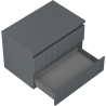 Mexen Rivel Badschrank unter dem Waschbecken 70 cm mit Platte, 2 Schubladen, geriffelt, Graphit matt - 91A20-07047-2-BFFC66