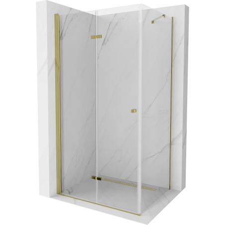 Mexen Lima faltbare Duschkabine 80 x 100 cm, transparent, gold - 856-080-100-50-00