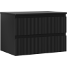 Mexen Rivel Badezimmerschrank 70 cm mit Arbeitsplatte, 2 Schubladen, geriffelt, Schwarz matt - 91A20-07047-2-BFFC71