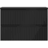 Mexen Rivel Badezimmerschrank 70 cm mit Arbeitsplatte, 2 Schubladen, geriffelt, Schwarz matt - 91A20-07047-2-BFFC71