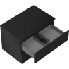 Mexen Rivel Badezimmerschrank 70 cm mit Arbeitsplatte, 2 Schubladen, geriffelt, Schwarz matt - 91A20-07047-2-BFFC71
