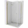 Mexen Lima faltbare Duschkabine 90 x 80 cm, transparent, gold - 856-090-080-50-00