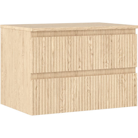 Mexen Rivel Badezimmerschrank unter Waschbecken 70 cm mit Arbeitsplatte, 2 Schubladen, gerillt, Eiche - 91A20-07047-2-BFFC81