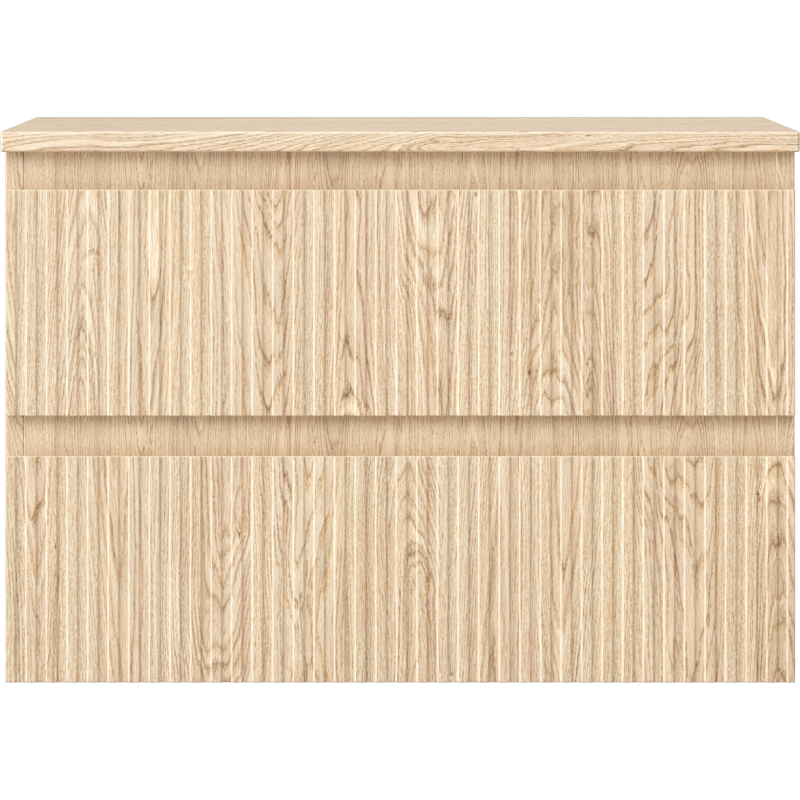 Mexen Rivel Badezimmerschrank unter Waschbecken 70 cm mit Arbeitsplatte, 2 Schubladen, gerillt, Eiche - 91A20-07047-2-BFFC81