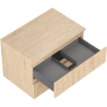 Mexen Rivel Badezimmerschrank unter Waschbecken 70 cm mit Arbeitsplatte, 2 Schubladen, gerillt, Eiche - 91A20-07047-2-BFFC81