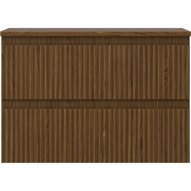 Mexen Rivel Badezimmerschrank 70 cm mit Arbeitsplatte, 2 Schubladen, gerillt, Nuss - 91A20-07047-2-BFFC86