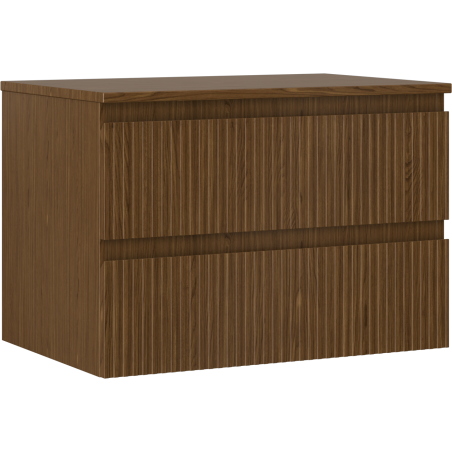 Mexen Rivel Badezimmerschrank 70 cm mit Arbeitsplatte, 2 Schubladen, gerillt, Nuss - 91A20-07047-2-BFFC86