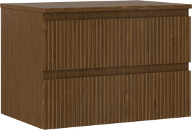 Mexen Rivel Badezimmerschrank 70 cm mit Arbeitsplatte, 2 Schubladen, gerillt, Nuss - 91A20-07047-2-BFFC86