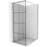 Mexen Kioto Duschwand Walk-in 70 x 200 cm, schwarzes Gitter 8 mm, Chrom - 800-070-101-01-77