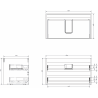 Mexen Rivel Badezimmerunterschrank 80 cm mit Platte, 2 Schubladen, geriffelt, weiß matt - 91A20-08047-2-BFFC01