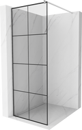 Mexen Kioto Duschwand Walk-in 90 x 200 cm, schwarzes Gitter 8 mm, Chrom - 800-090-101-01-77