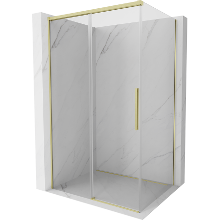 Mexen Rox Duschkabine Schiebetür 100 x 85 cm, transparent, gebürstetes Gold - 8C2-100-085-55-00