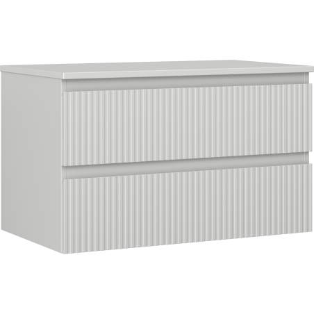Mexen Rivel Badunterschrank 80 cm mit Arbeitsplatte, 2 Schubladen, geriffelt, graumatt - 91A20-08047-2-BFFC62