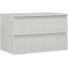 Mexen Rivel Badunterschrank 80 cm mit Arbeitsplatte, 2 Schubladen, geriffelt, graumatt - 91A20-08047-2-BFFC62