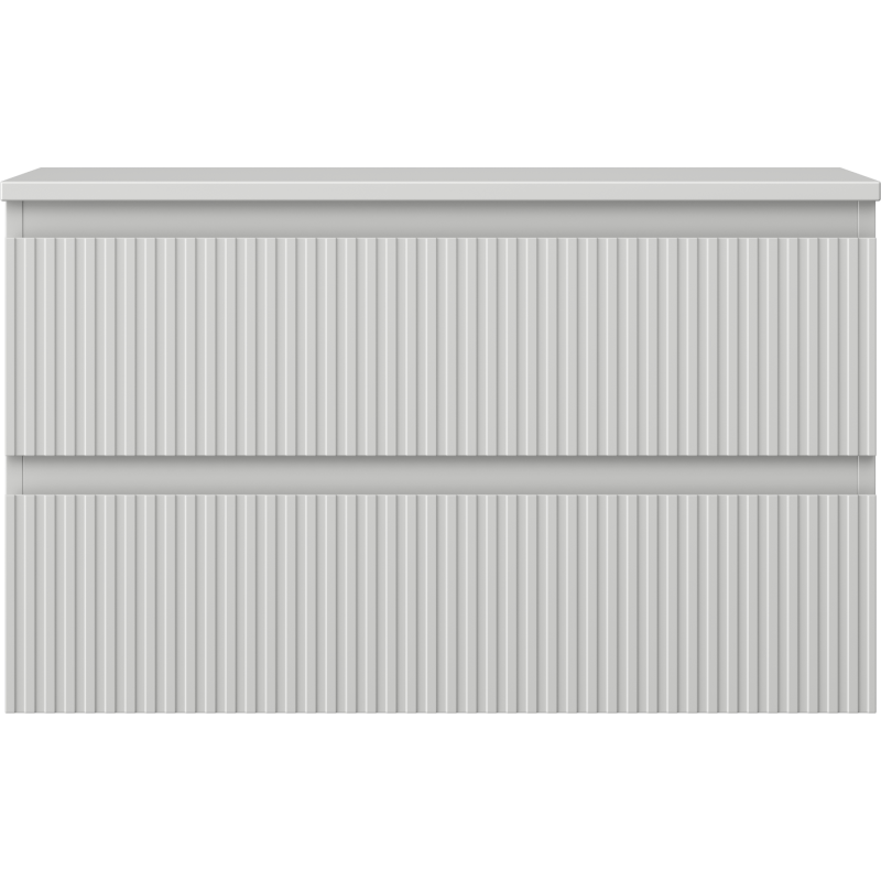 Mexen Rivel Badunterschrank 80 cm mit Arbeitsplatte, 2 Schubladen, geriffelt, graumatt - 91A20-08047-2-BFFC62