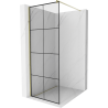 Mexen Kioto Duschwand Walk-in 70 x 200 cm, schwarzes Gitter 8 mm, gold - 800-070-101-50-77