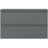 Mexen Rivel Badezimmerschrank 80 cm mit Waschbeckenunterschrank, 2 Schubladen, geriffelt, Graphit matt - 91A20-08047-2-BFFC66