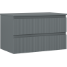 Mexen Rivel Badezimmerschrank 80 cm mit Waschbeckenunterschrank, 2 Schubladen, geriffelt, Graphit matt - 91A20-08047-2-BFFC66