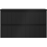 Mexen Rivel Badezimmerschrank 80 cm mit Waschbeckenplatte, 2 Schubladen, geriffelt, schwarz matt - 91A20-08047-2-BFFC71