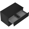 Mexen Rivel Badezimmerschrank 80 cm mit Waschbeckenplatte, 2 Schubladen, geriffelt, schwarz matt - 91A20-08047-2-BFFC71