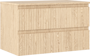 Mexen Rivel Badezimmer-Unterschrank 80 cm mit Arbeitsplatte, 2 Schubladen, geriffelt, Eiche - 91A20-08047-2-BFFC81