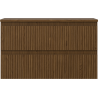Mexen Rivel Badezimmerunterschrank 80 cm mit Platte, 2 Schubladen, geriffelt, Nussbaum - 91A20-08047-2-BFFC86