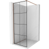 Mexen Kioto Duschwand Walk-in 80 x 200 cm, schwarzes Gitter 8 mm, Roségold - 800-080-101-60-77