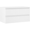 Mexen Rivel Unterschrank für das Badezimmer 90 cm mit Arbeitsplatte, 2 Schubladen, geriffelt, mattweiß - 91A20-09047-2-BFFC01