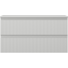 Mexen Rivel Badezimmerschrank unter Waschbecken 90 cm mit Arbeitsplatte, 2 Schubladen, geriffelt, grau matt