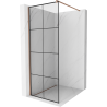Mexen Kioto Walk-in Duschwand 90 x 200 cm, schwarzes Gitter 8 mm, Roségold - 800-090-101-60-77