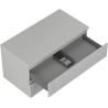 Mexen Rivel Badezimmerschrank Unterschrank 90 cm mit Arbeitsplatte, 2 Schubladen, geriffelt, grau matt - 91A20-09047-2-BFFC62