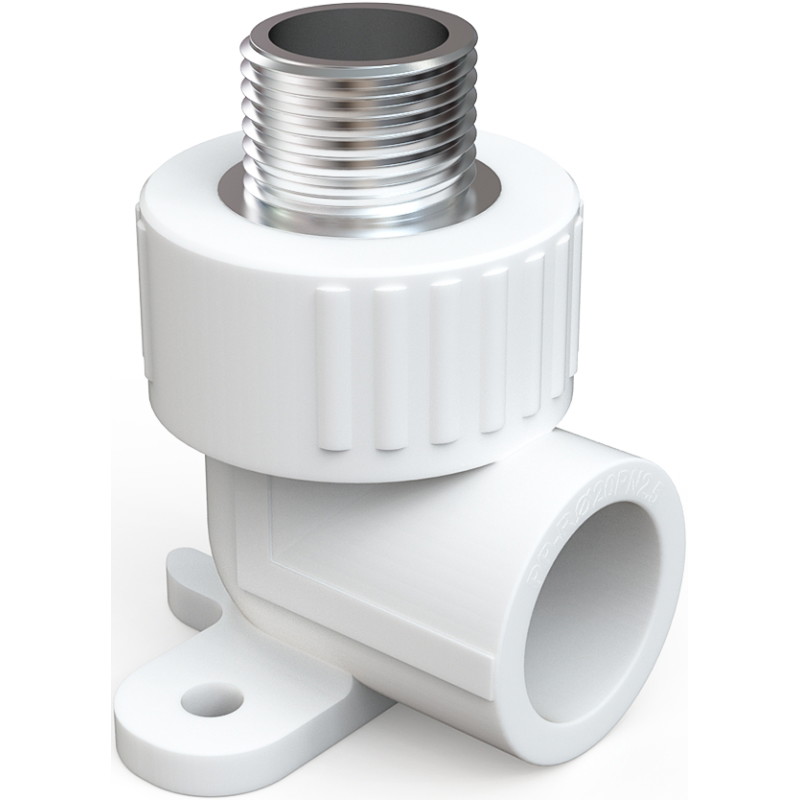 Mexen PPR-Ellenbogen mit Schweißhalterung für PPR-Rohre 20 x 1/2 AG - W97341-2012M-00
