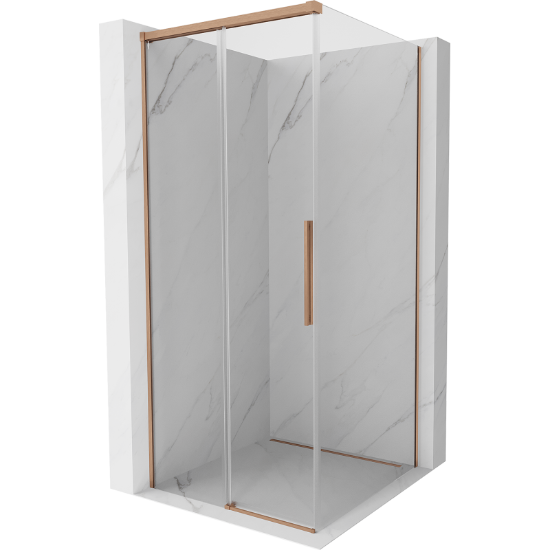 Mexen Rox Duschkabine Schiebetür 90 x 90 cm, transparent, gebürstetes Kupfer - 8C2-090-090-65-00