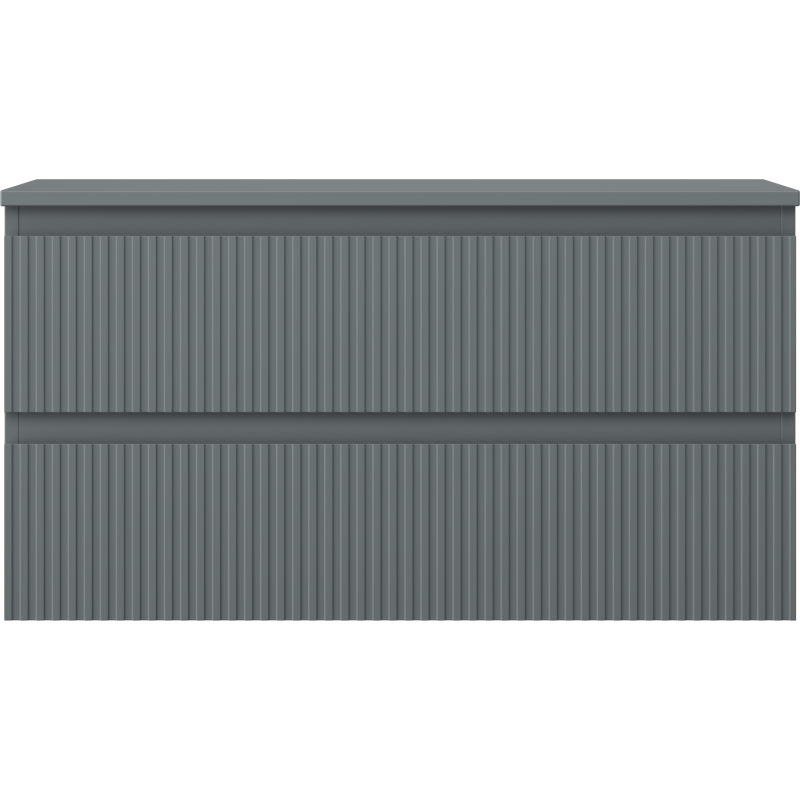 Mexen Rivel Badezimmerschrank 90 cm mit Arbeitsplatte, 2 Schubladen, gerillt, Graphit Matt - 91A20-09047-2-BFFC66