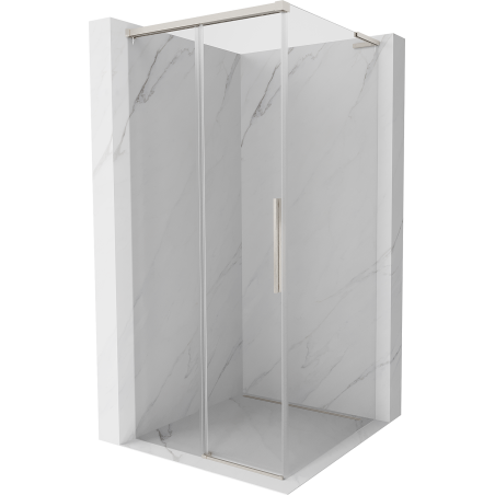 Mexen Rox L Duschkabine Schiebetür 90 x 90 cm, transparent, gebürsteter Nickel - 8C2L-090-090-97-00