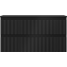Mexen Rivel Waschtisch-Unterschrank 90 cm mit Platte, 2 Schubladen, geriffelt, schwarz matt - 91A20-09047-2-BFFC71