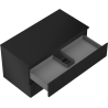 Mexen Rivel Waschtisch-Unterschrank 90 cm mit Platte, 2 Schubladen, geriffelt, schwarz matt - 91A20-09047-2-BFFC71
