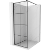 Mexen Kioto Duschwand Walk-in 80 x 200 cm, schwarzes Gitter 8 mm, schwarz - 800-080-101-70-77