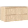 Mexen Rivel Badezimmer-Unterschrank 90 cm mit Arbeitsplatte, 2 Schubladen, geriffelt, Eiche - 91A20-09047-2-BFFC81