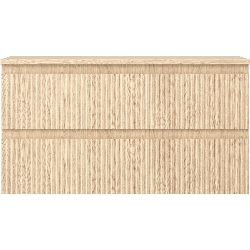 Mexen Rivel Badezimmer-Unterschrank 90 cm mit Arbeitsplatte, 2 Schubladen, geriffelt, Eiche - 91A20-09047-2-BFFC81