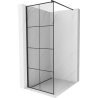 Mexen Kioto Duschwand Walk-in 90 x 200 cm, schwarzes Gitter 8 mm, schwarz - 800-090-101-70-77