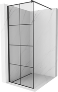 Mexen Kioto Duschwand Walk-in 90 x 200 cm, schwarzes Gitter 8 mm, schwarz - 800-090-101-70-77