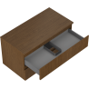 Mexen Rivel Badezimmerunterschrank 90 cm mit Arbeitsplatte, 2 Schubladen, geriffelt, Walnuss - 91A20-09047-2-BFFC86