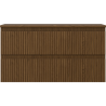 Mexen Rivel Badezimmerunterschrank 90 cm mit Arbeitsplatte, 2 Schubladen, geriffelt, Walnuss - 91A20-09047-2-BFFC86