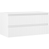 Mexen Rivel Badezimmerunterschrank 100 cm mit Arbeitsplatte, 2 Schubladen, geriffelt, weiß matt - 91A20-10047-2-BFFC01