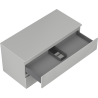 Mexen Rivel Badezimmer-Unterschrank 100 cm mit Platte, 2 Schubladen, gerillt, grau matt - 91A20-10047-2-BFFC62