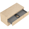 Mexen Rivel Badezimmerschrank unter Waschbecken 100 cm mit Arbeitsplatte, 2 Schubladen, gerillt, Eiche - 91A20-10047-2-BFFC81